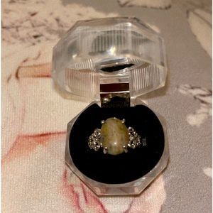 Unakite stone handcrafted ring size 19UK and 9US  silver hardware